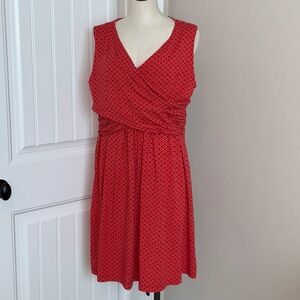 Lands' End Women’s XL Fit & Flare Pima Cotton Blend Knit Sleeveless Midi Dress